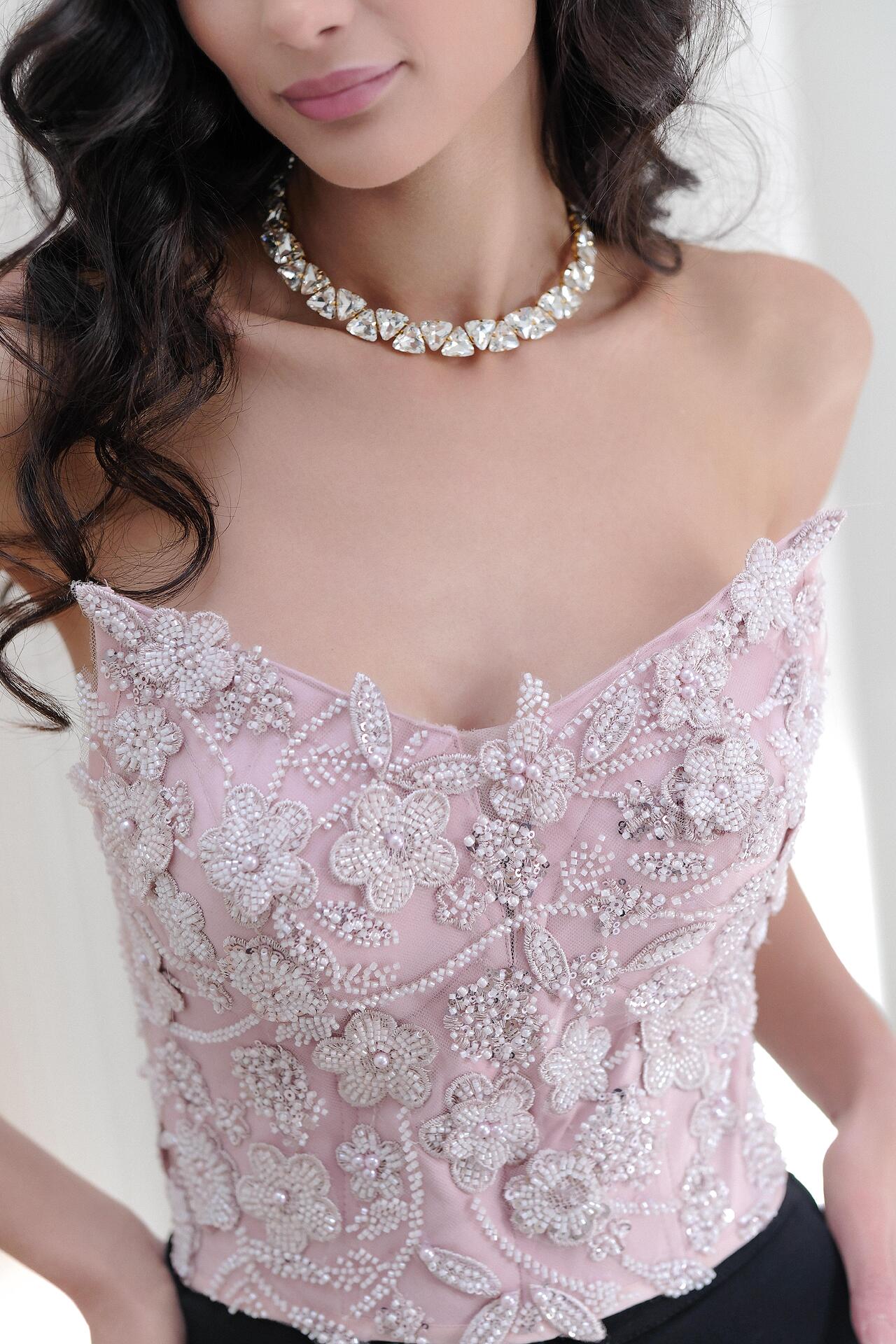 Premium collection corset in pink: Fiorenna 