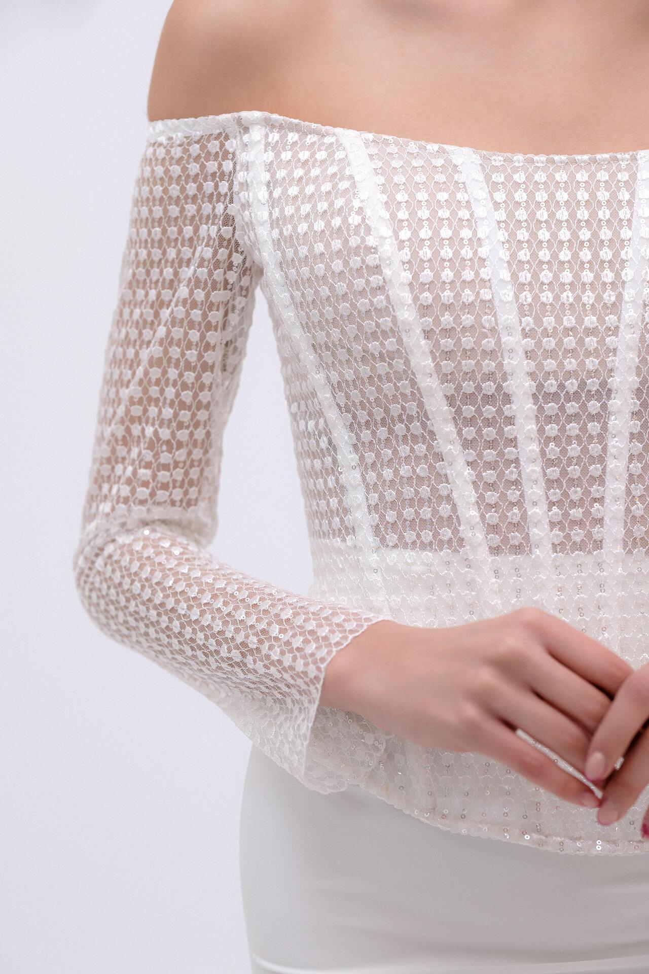Premium collection sleeveless corset in white: Vespera 