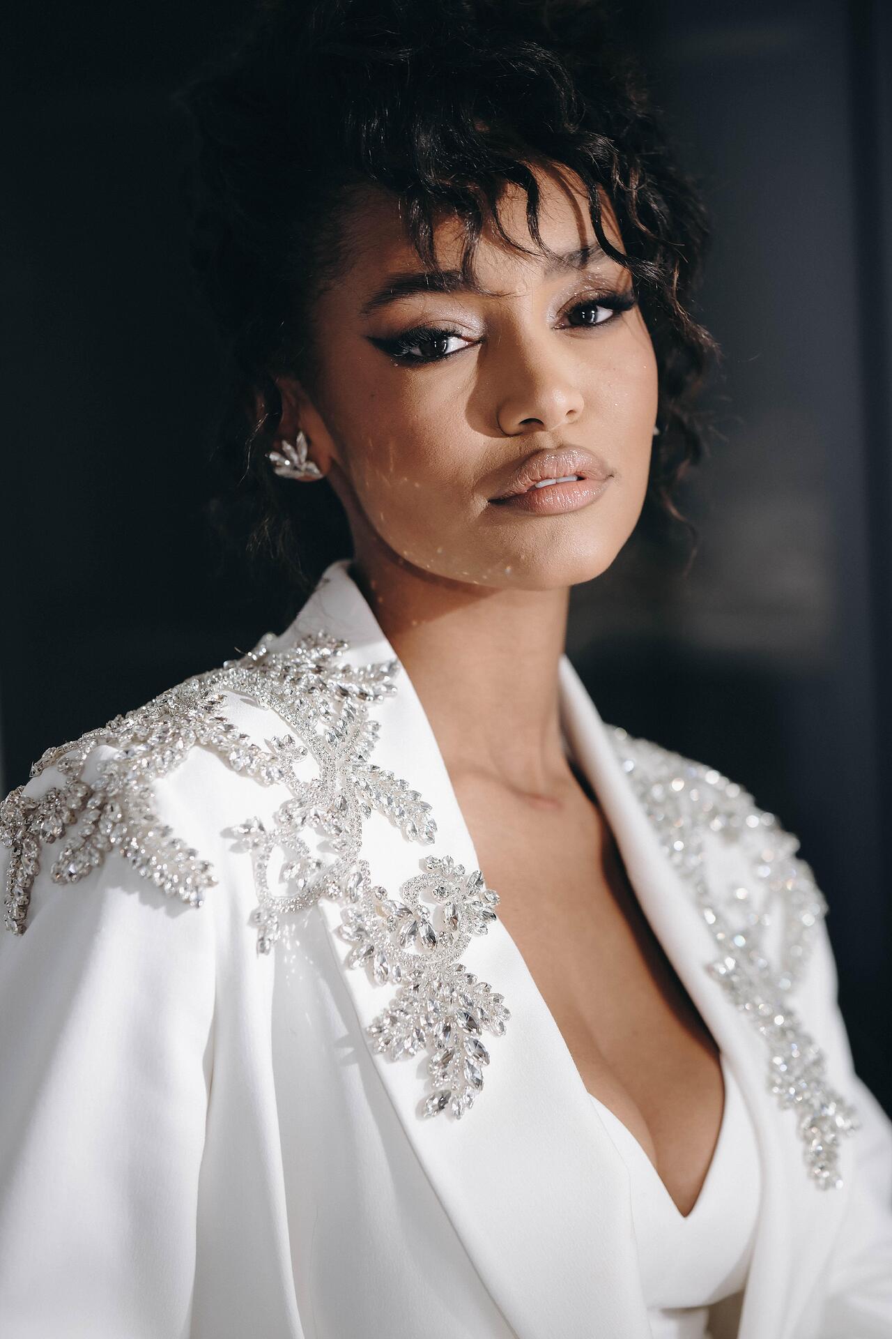 Three-piece suit with Swarovski stones and crystals 