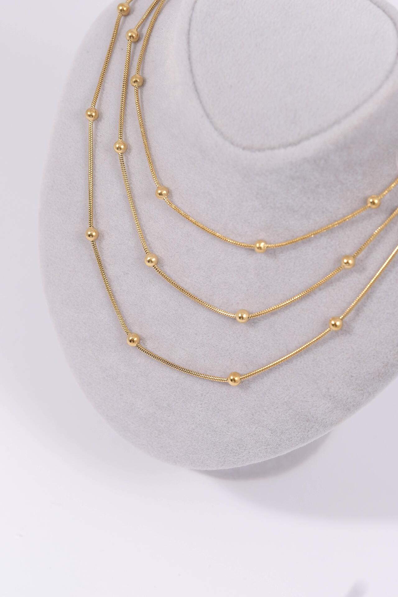 Multilayer gold necklace 