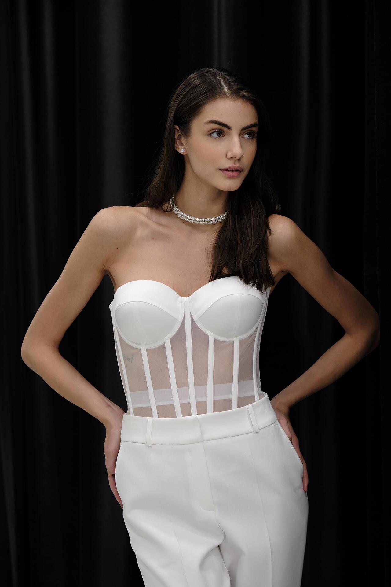 Mesh corset: Premium white 