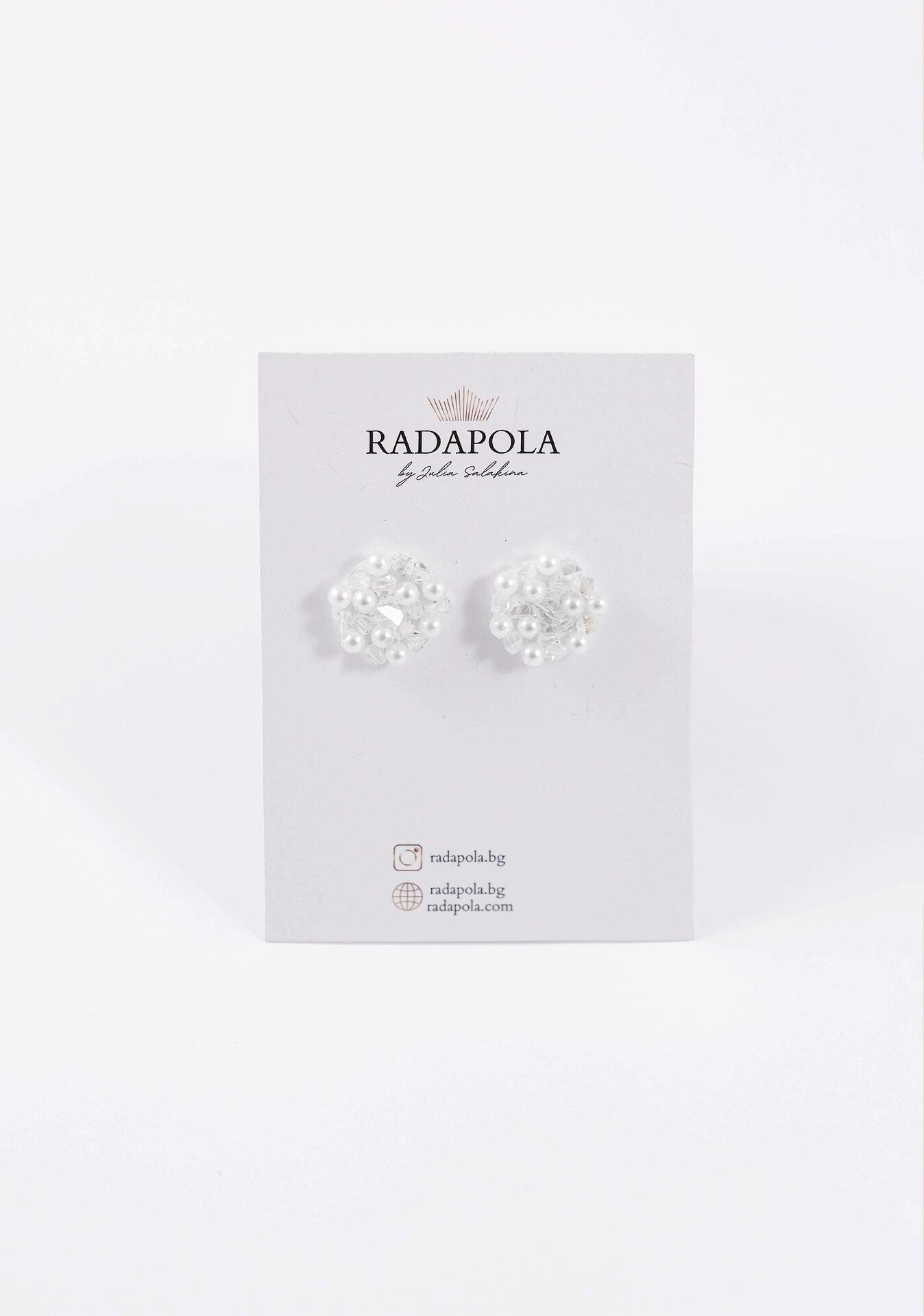 Delicate earrings with pearls and crystals