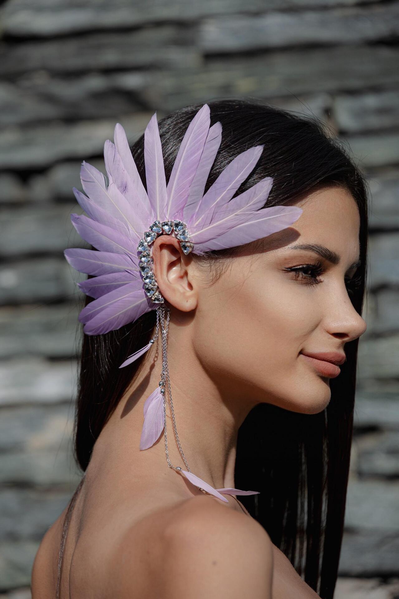 Purple earring/earring