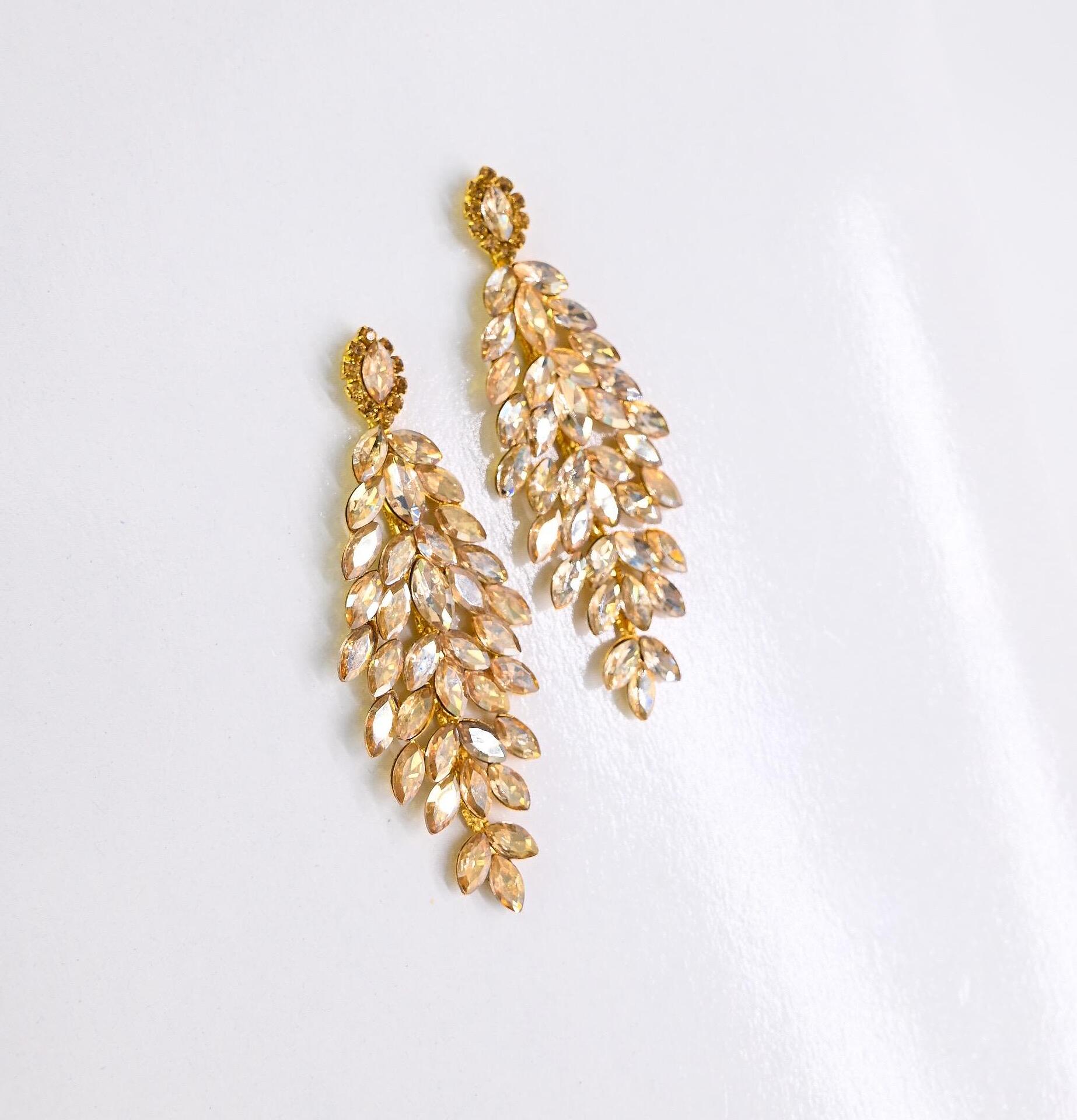 Earrings: Long Gold Earrings
