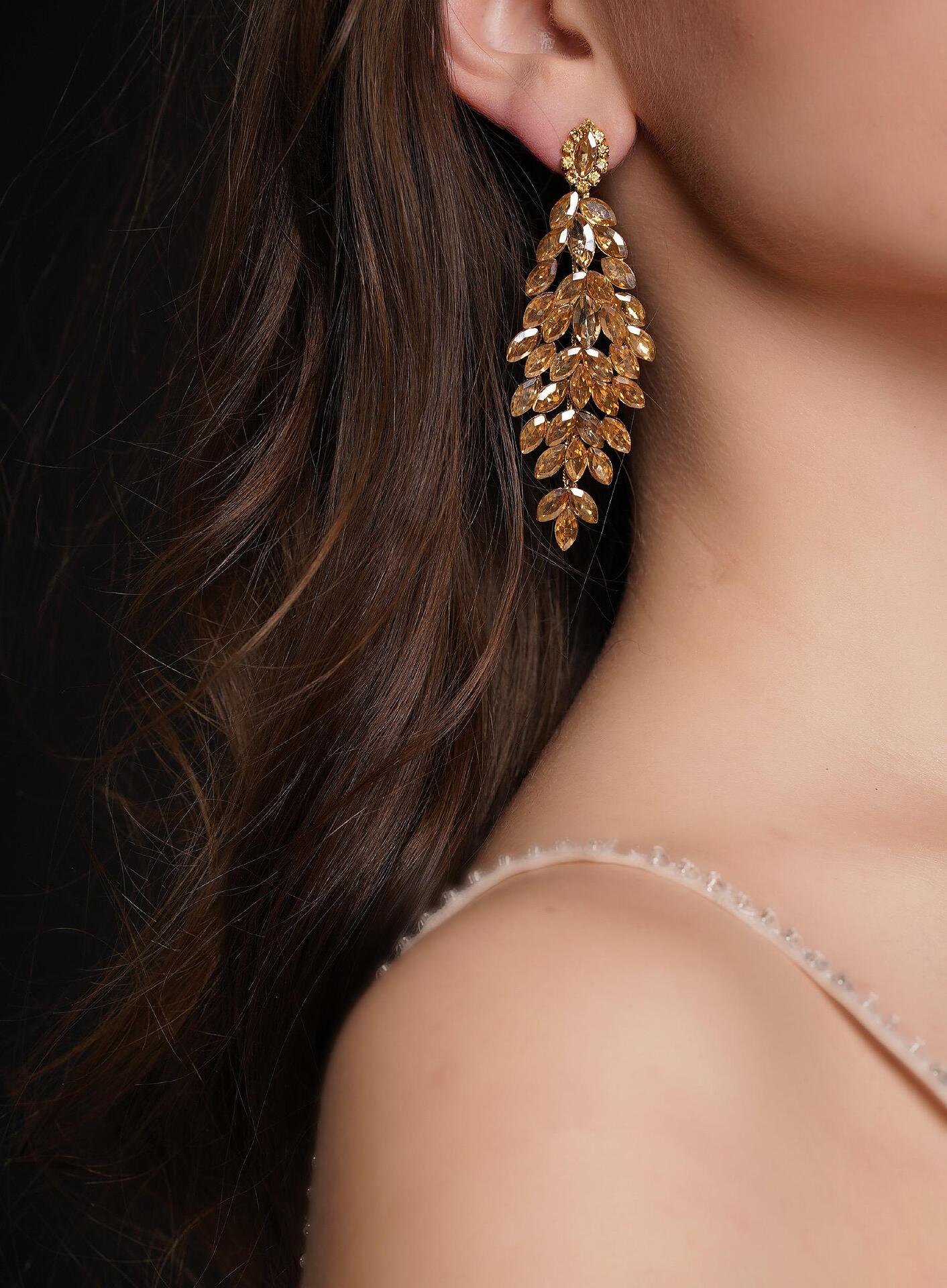 Earrings: Long Gold Earrings