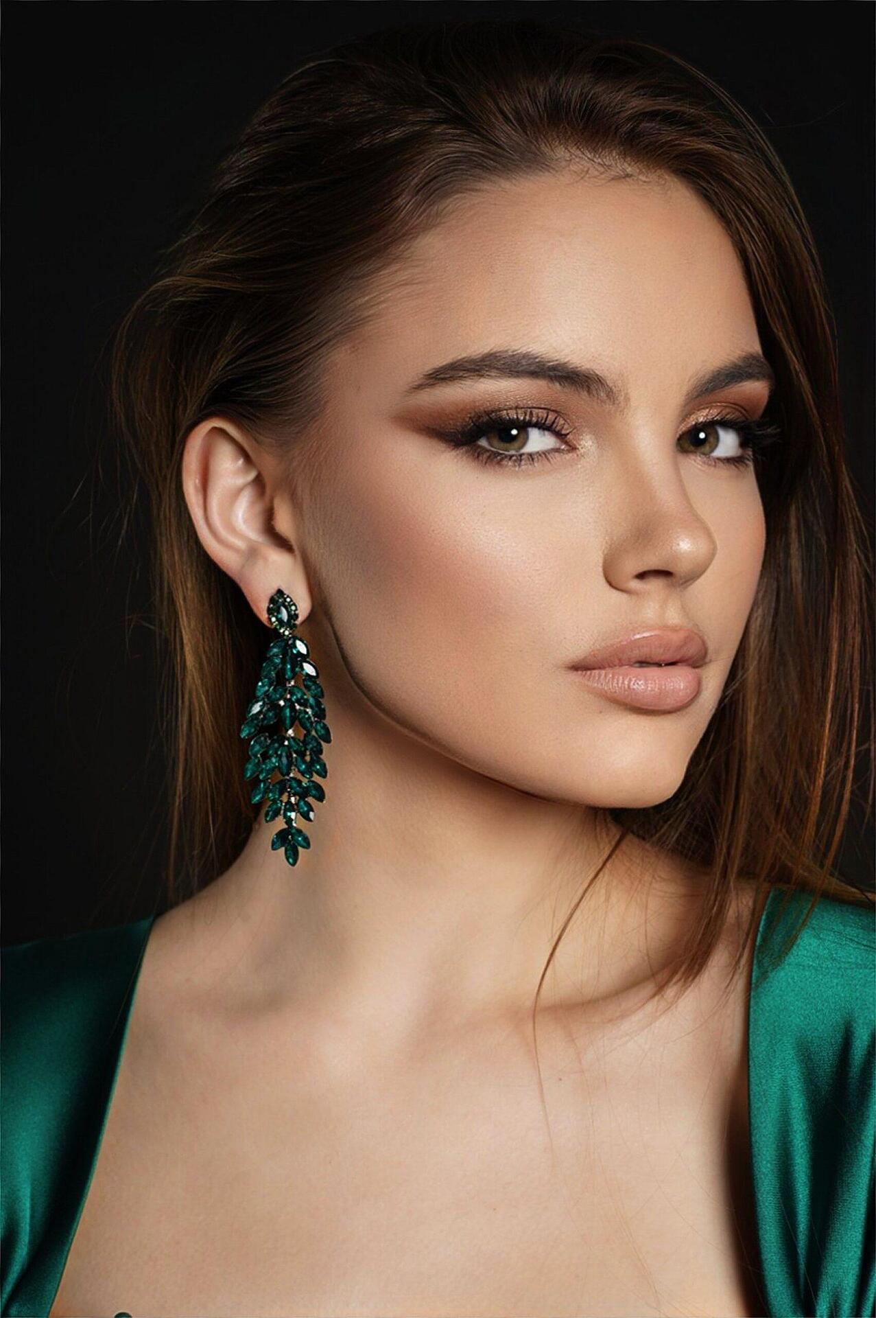 Earrings: Long Green Earrings