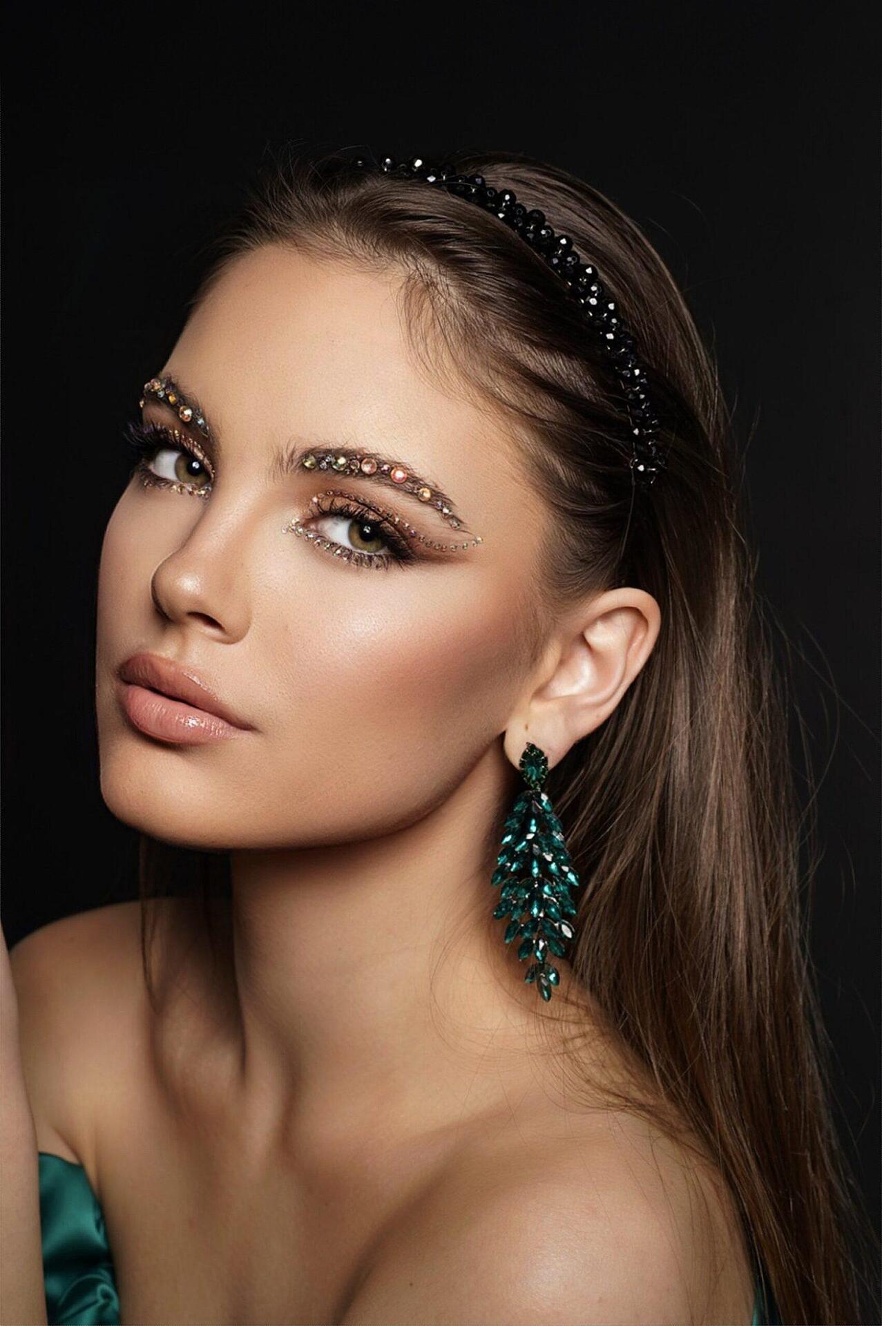 Earrings: Long Green Earrings
