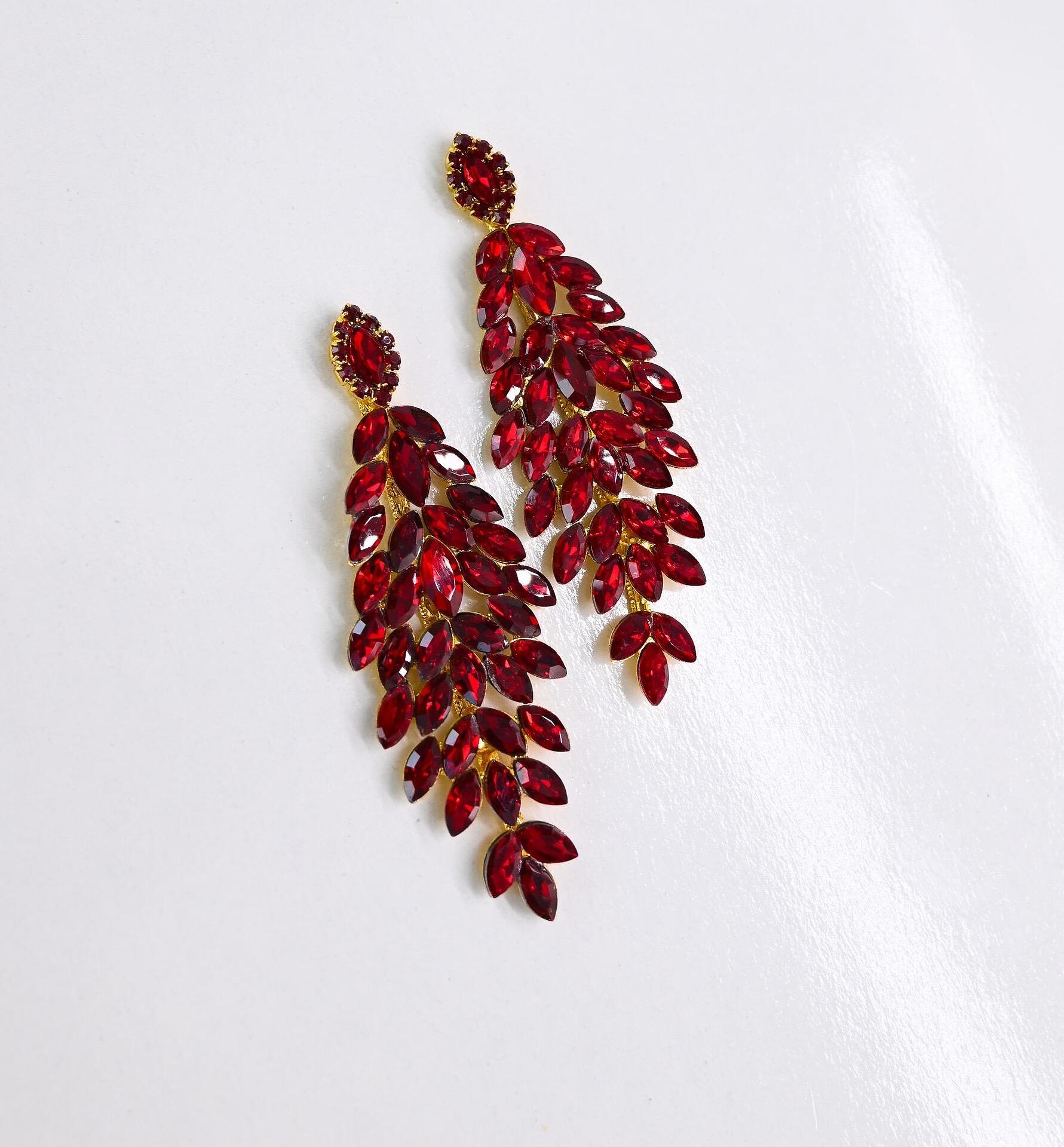 Earrings: Red Long Earrings