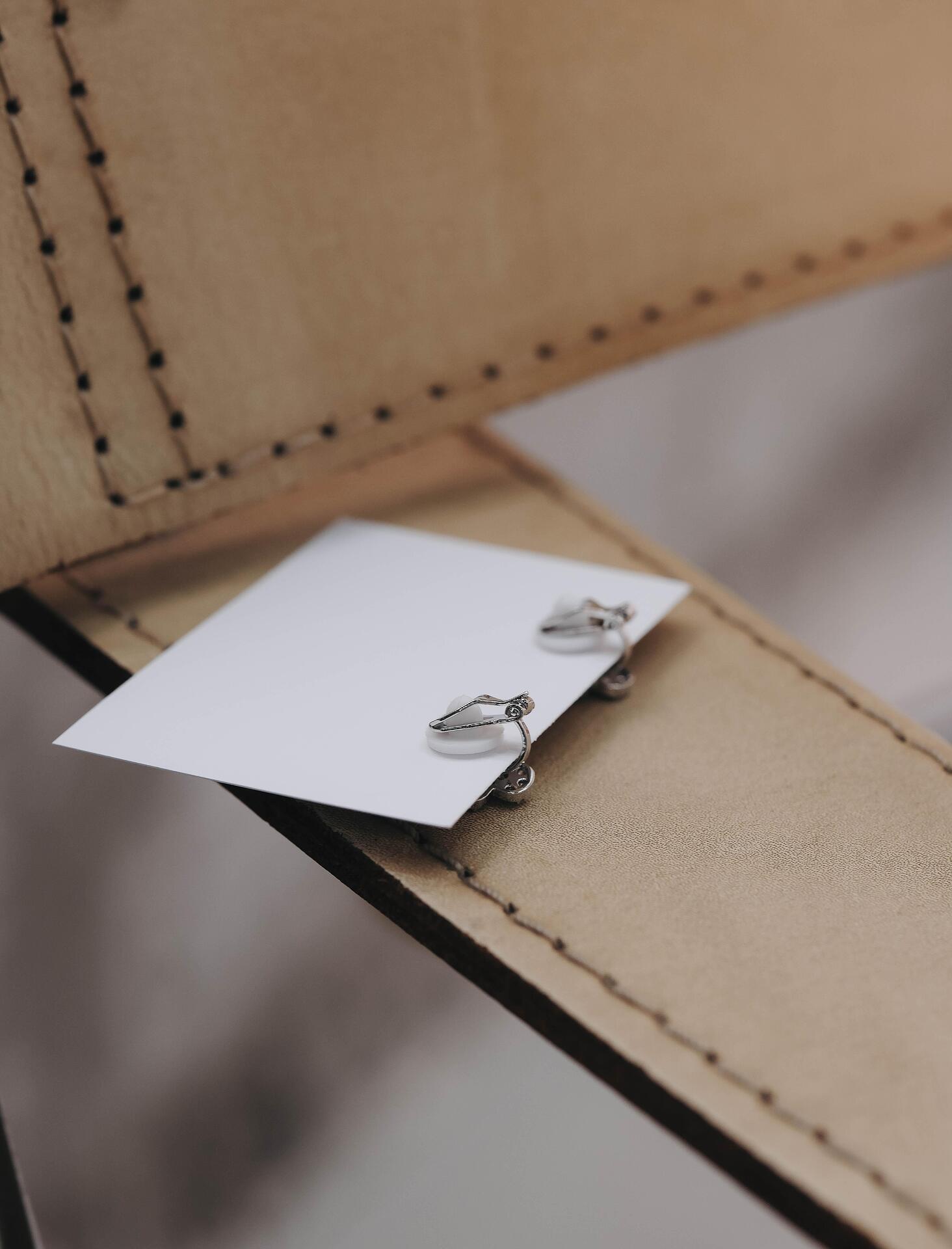 Clover earrings with clip in silver