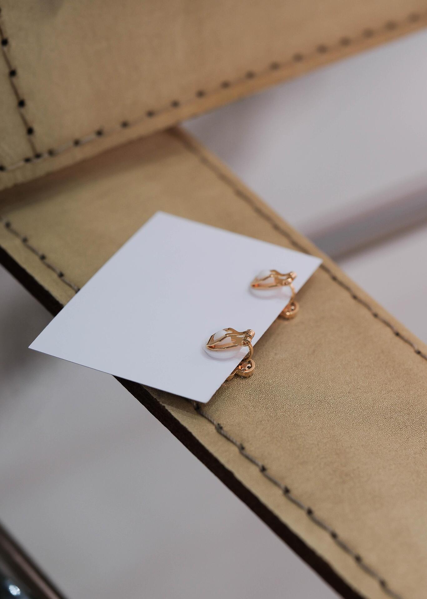 Clover earrings with clip in gold