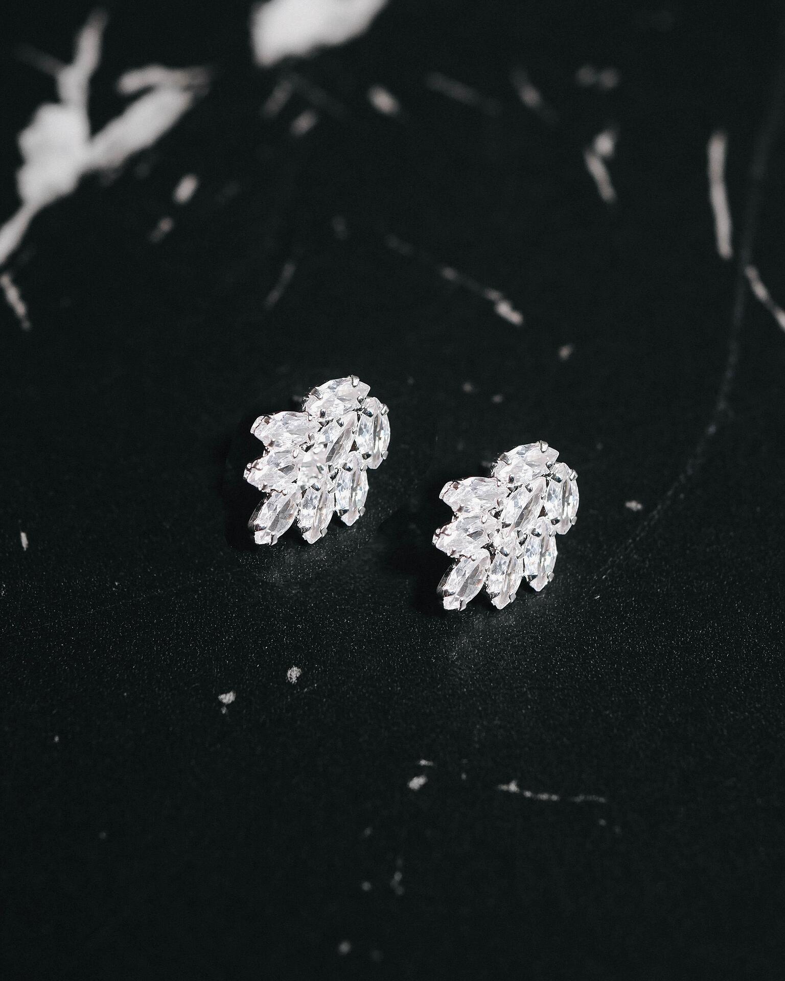 Zirconium earrings: Leaf