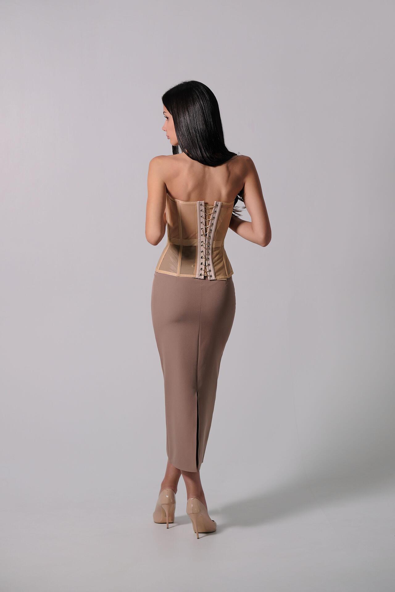 Pencil skirt in brown: Mocca 