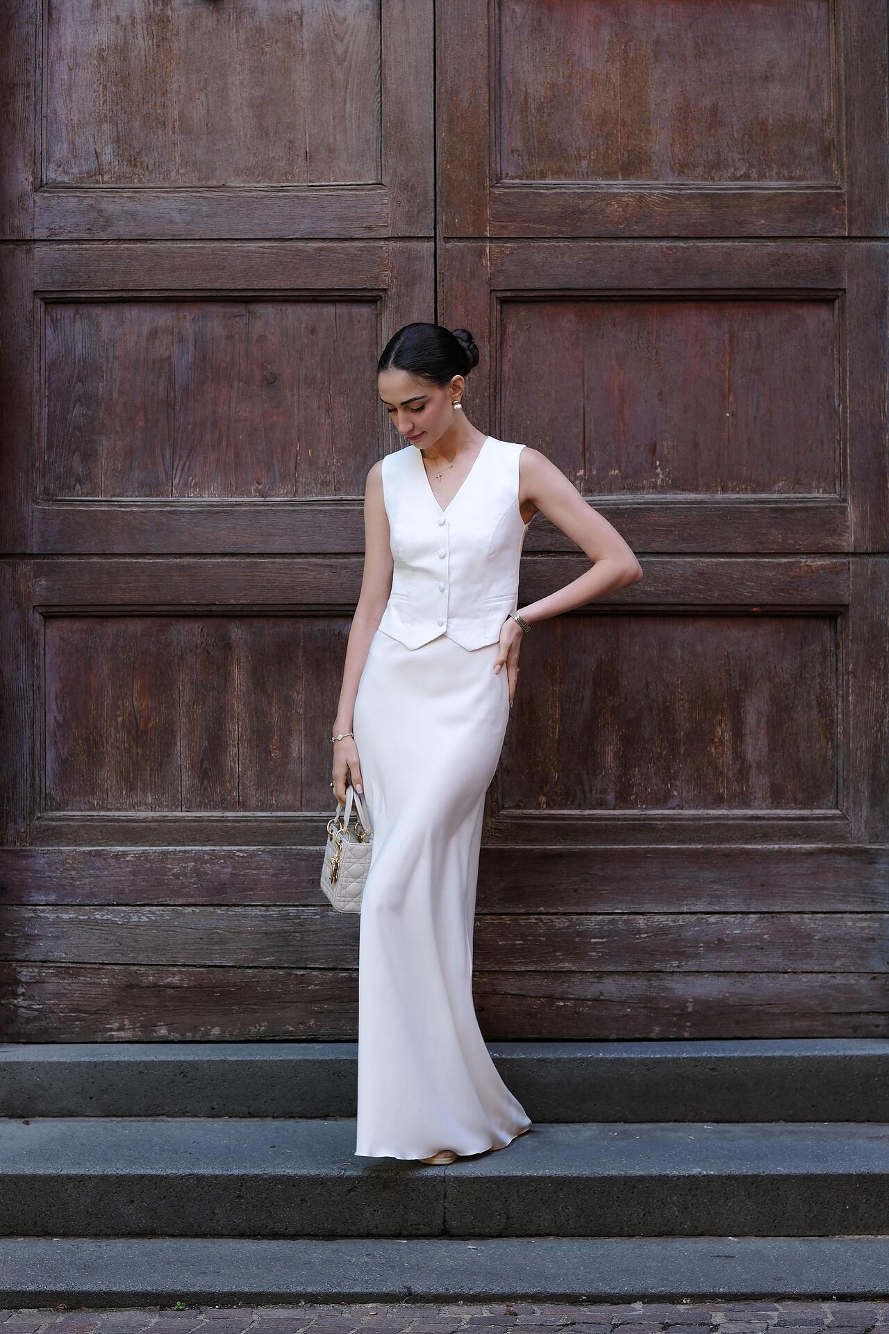 Maxi skirt in white: Harmony 
