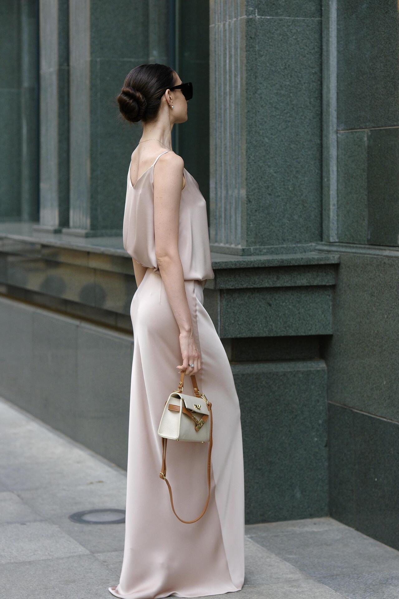 Maxi length skirt in nude color: Harmony 