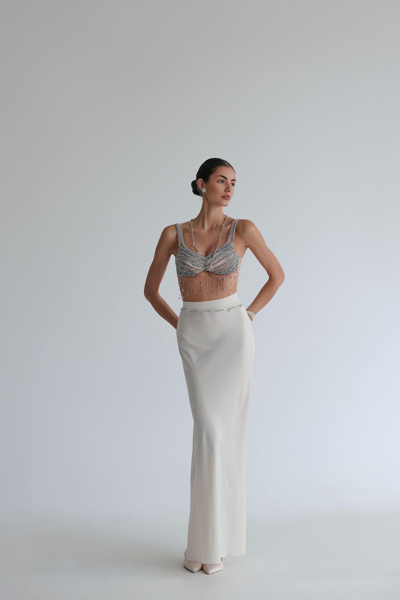 Handmade top with hanging crystals: Sheherezade