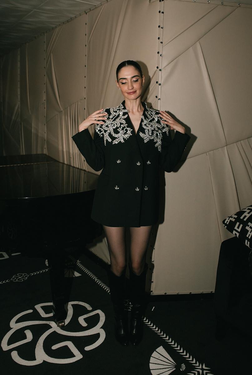 Handmade jacket with Swarovski stones and crystals