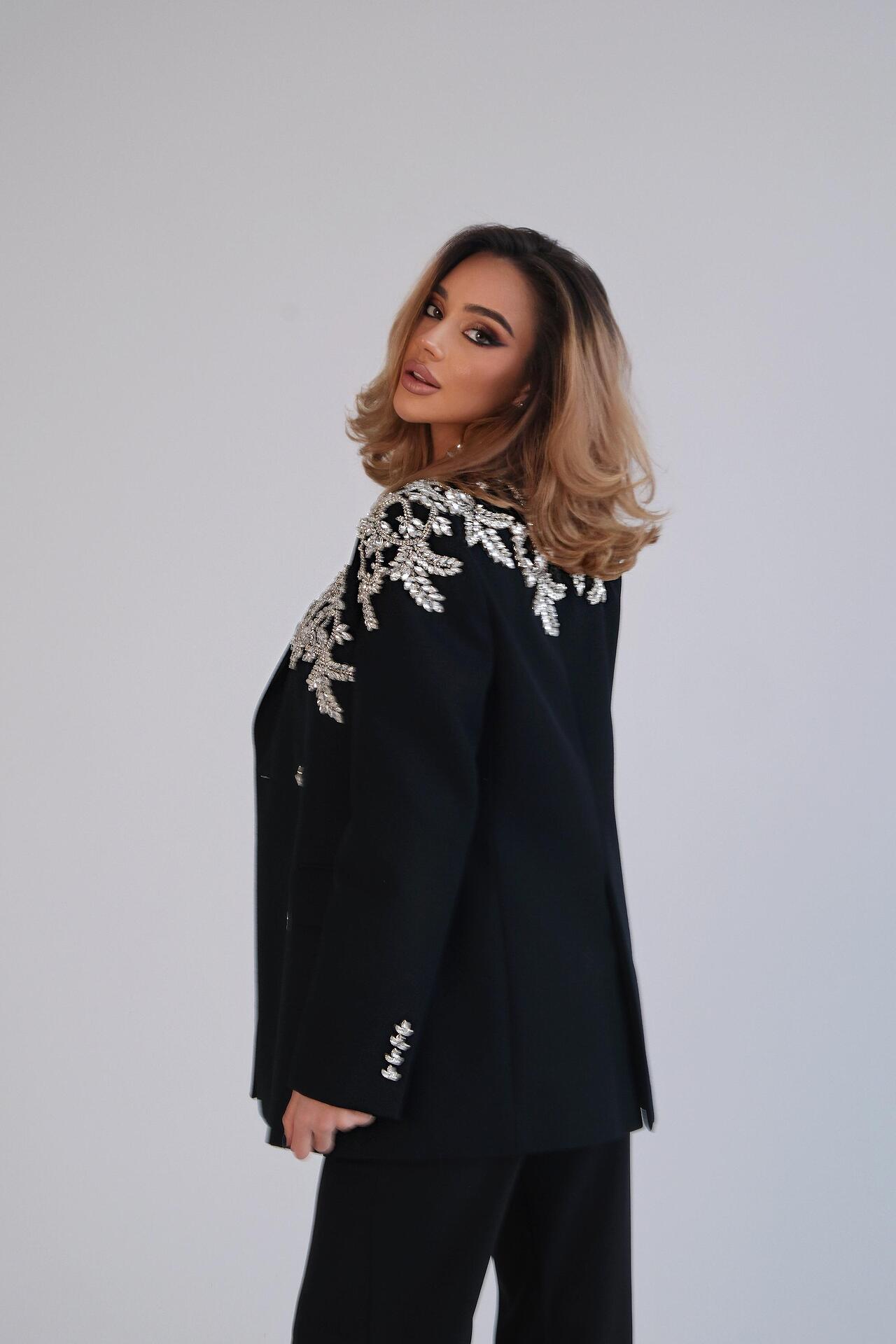 Handmade jacket with Swarovski stones and crystals