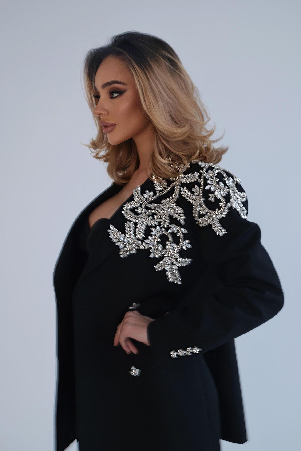 Handmade jacket with Swarovski stones and crystals