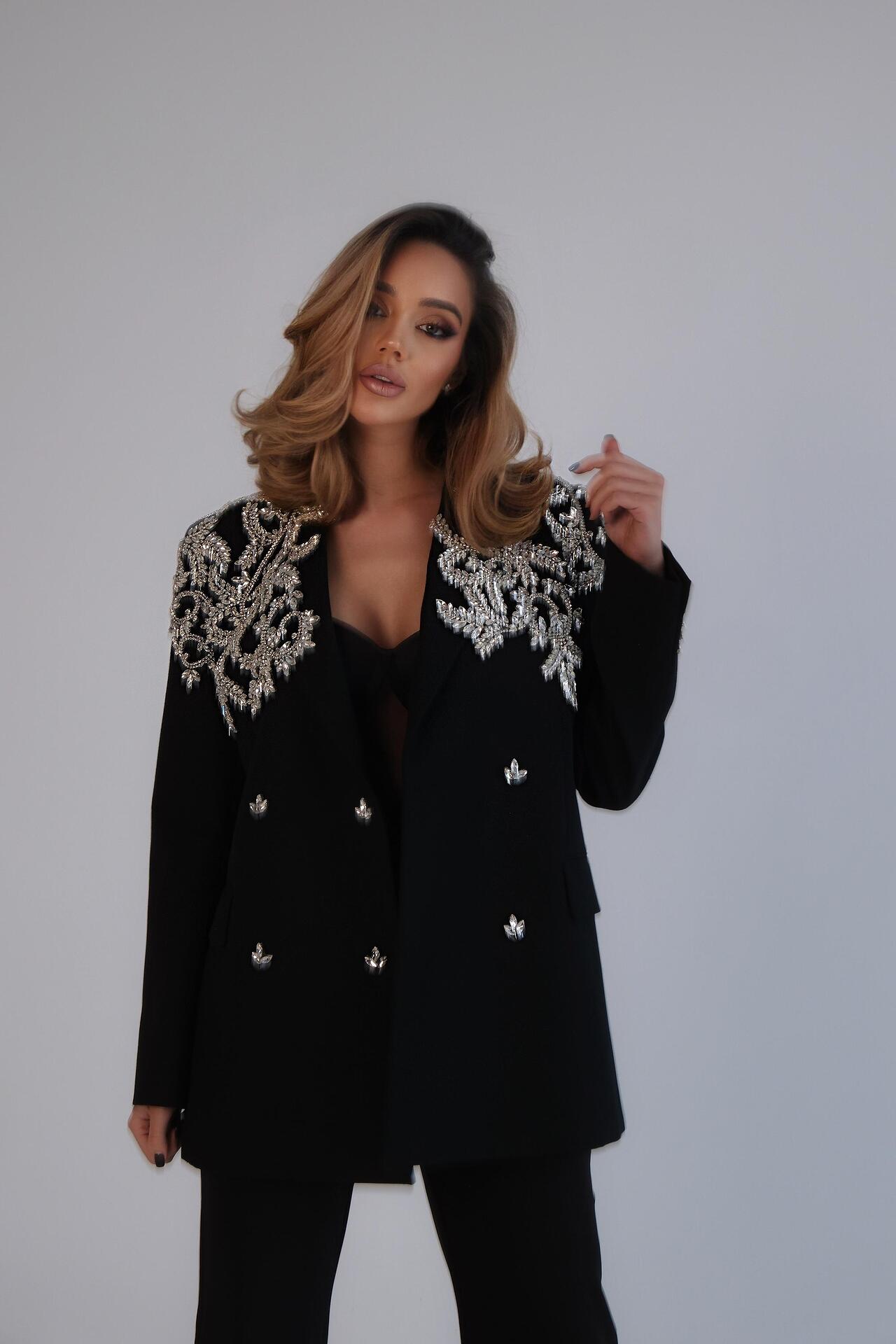 Handmade jacket with Swarovski stones and crystals