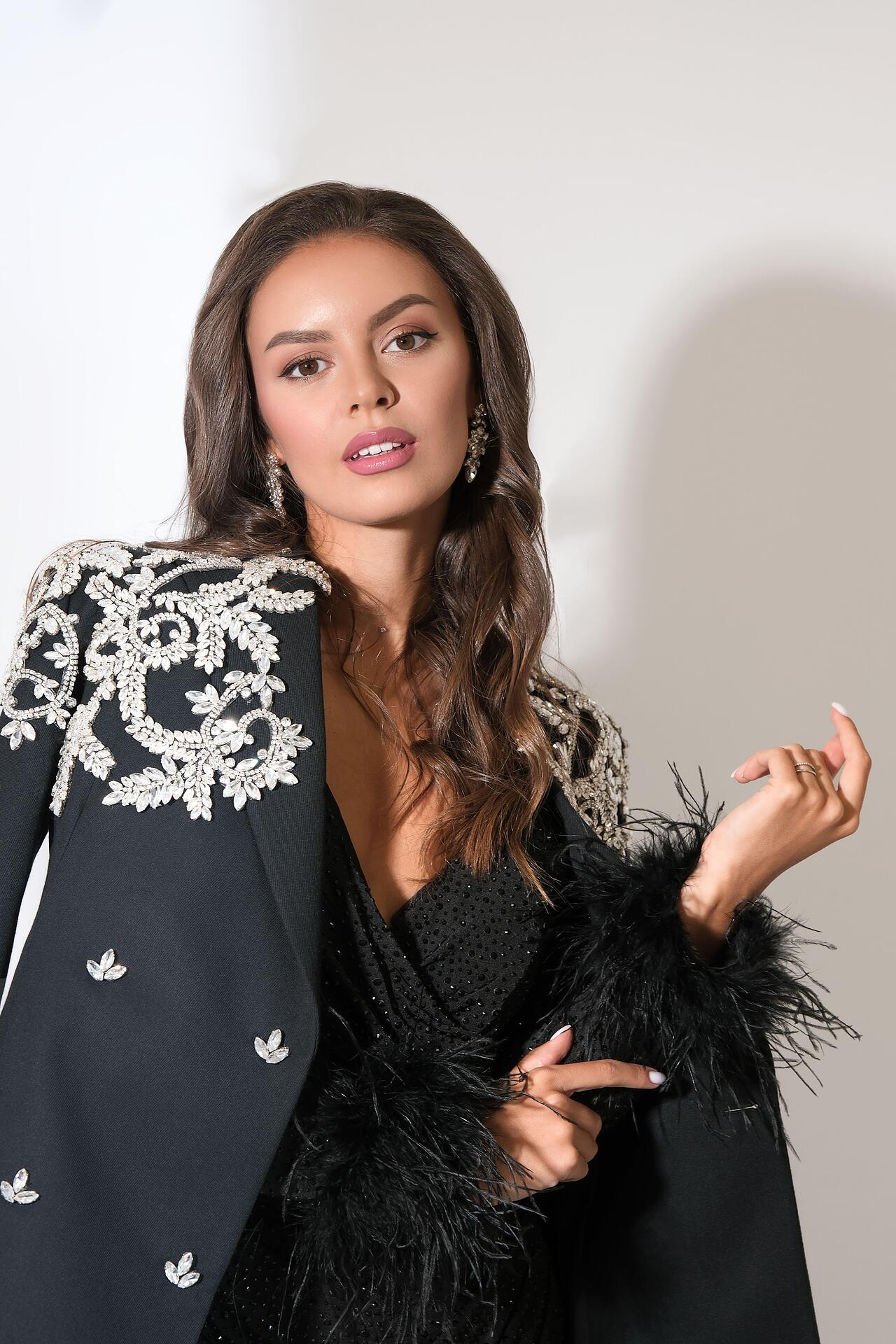 Handmade jacket with Swarovski stones and crystals
