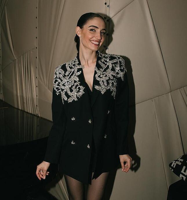 Handmade jacket with Swarovski stones and crystals