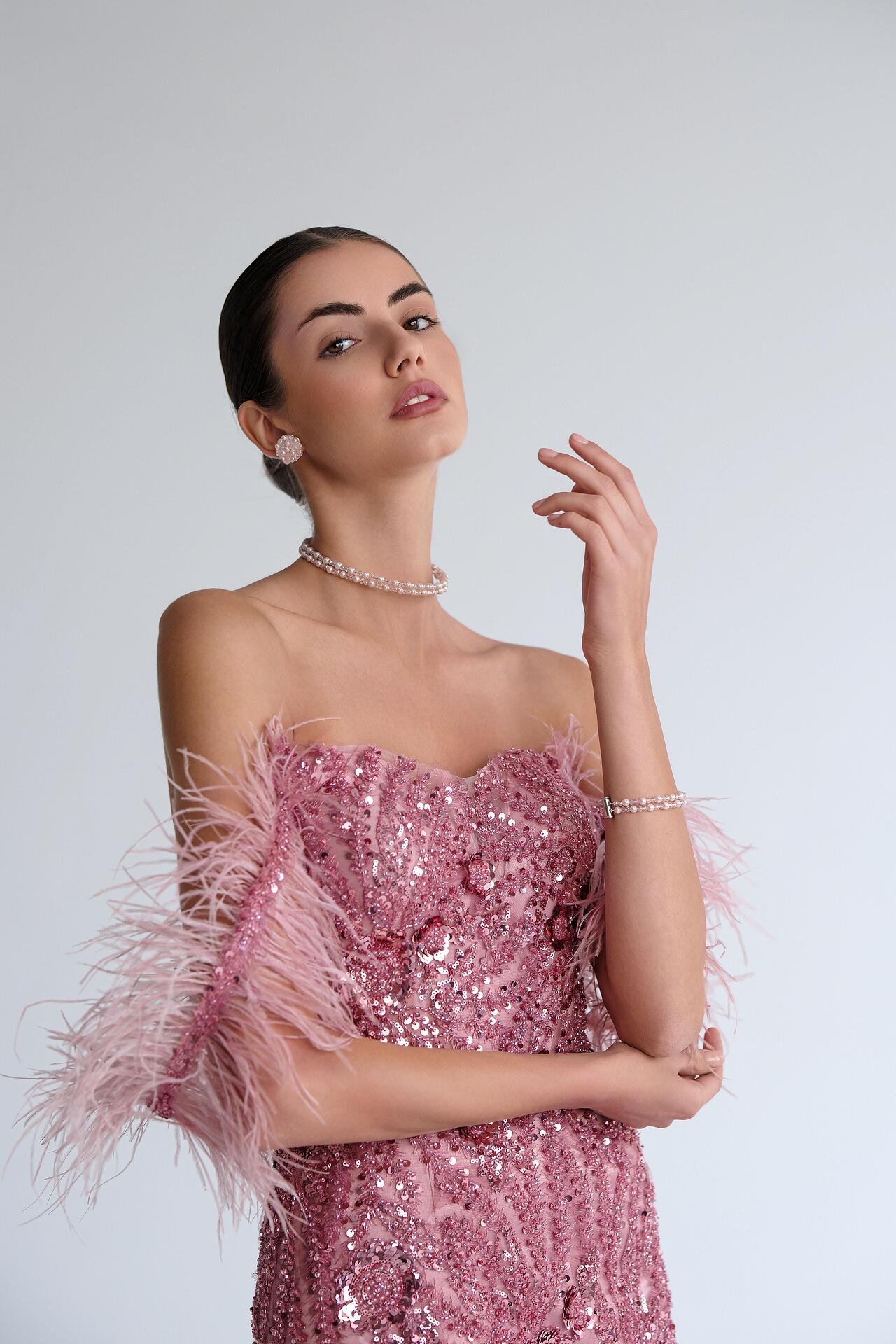 Handmade cocktail dress in pink: Fable