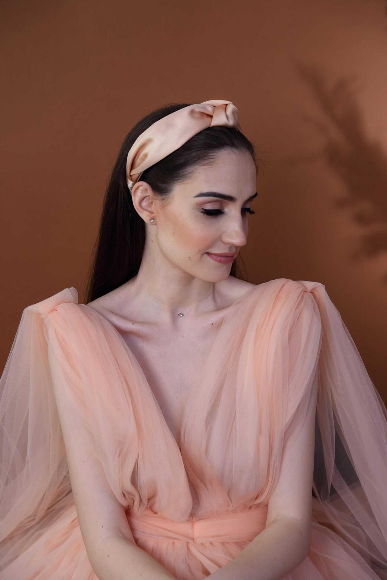 Satin tiara: Brown Sugar
