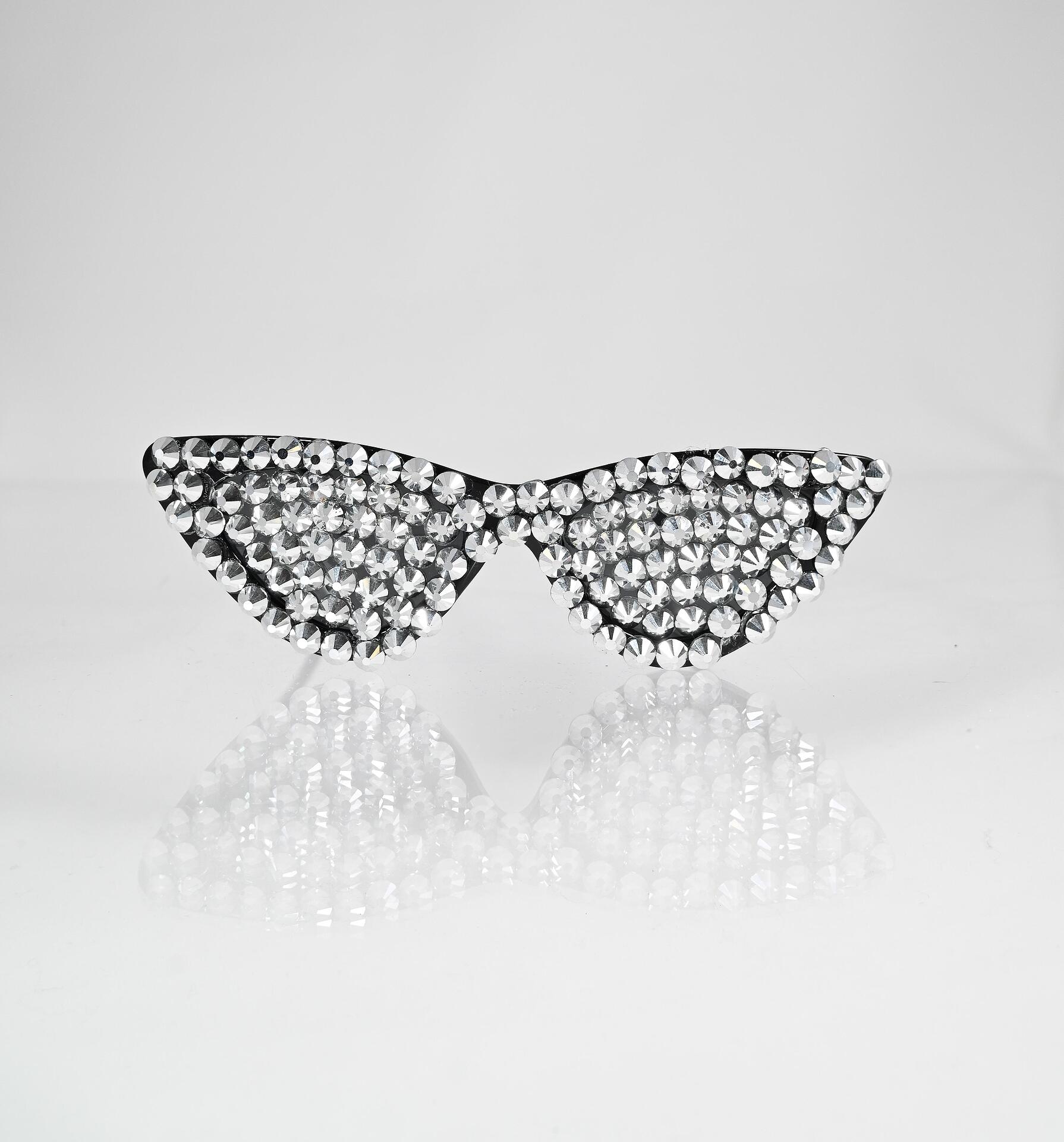 Stage glasses with crystals in silver color Silver Britney