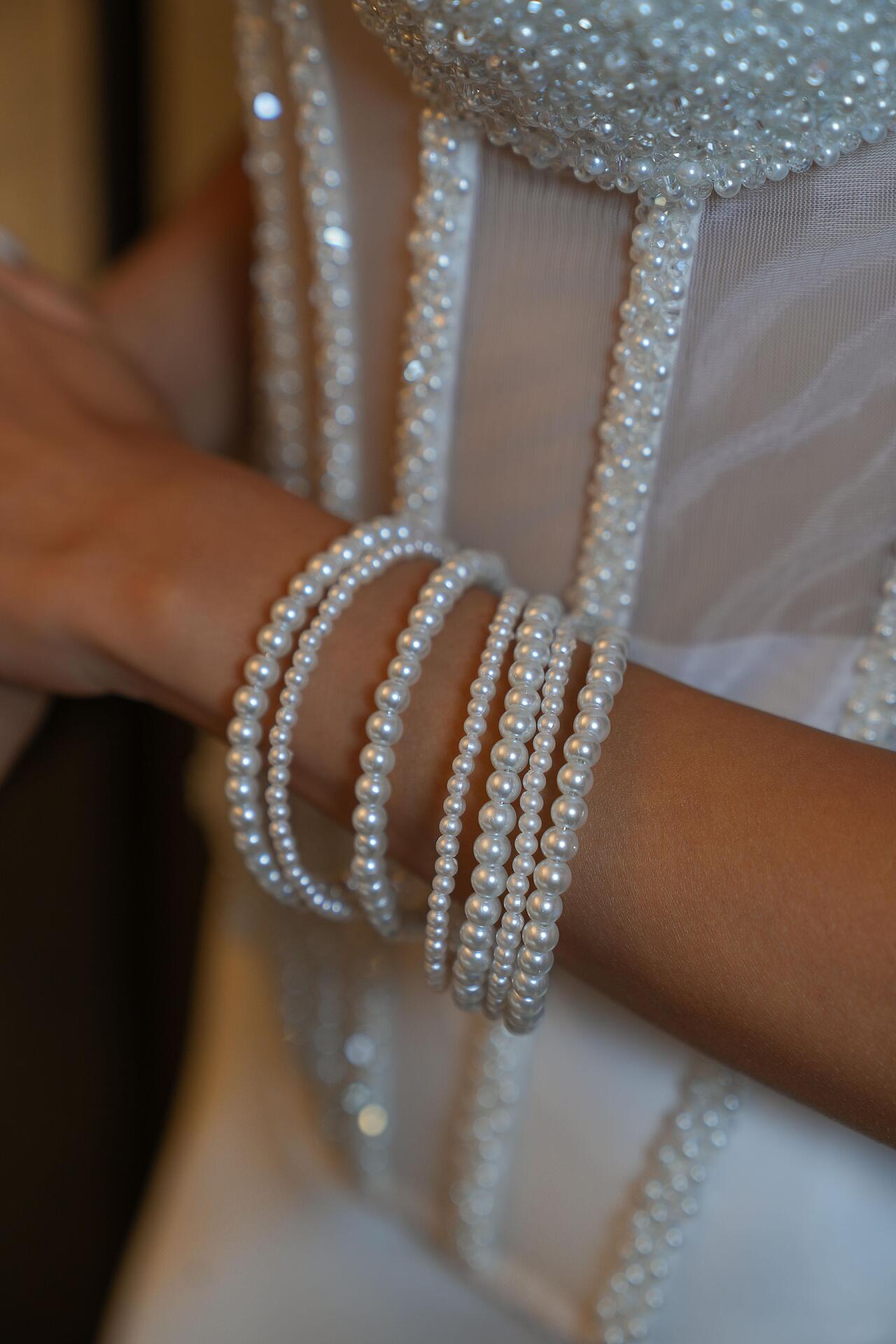 Corset and long skirt set: Pearl Allure