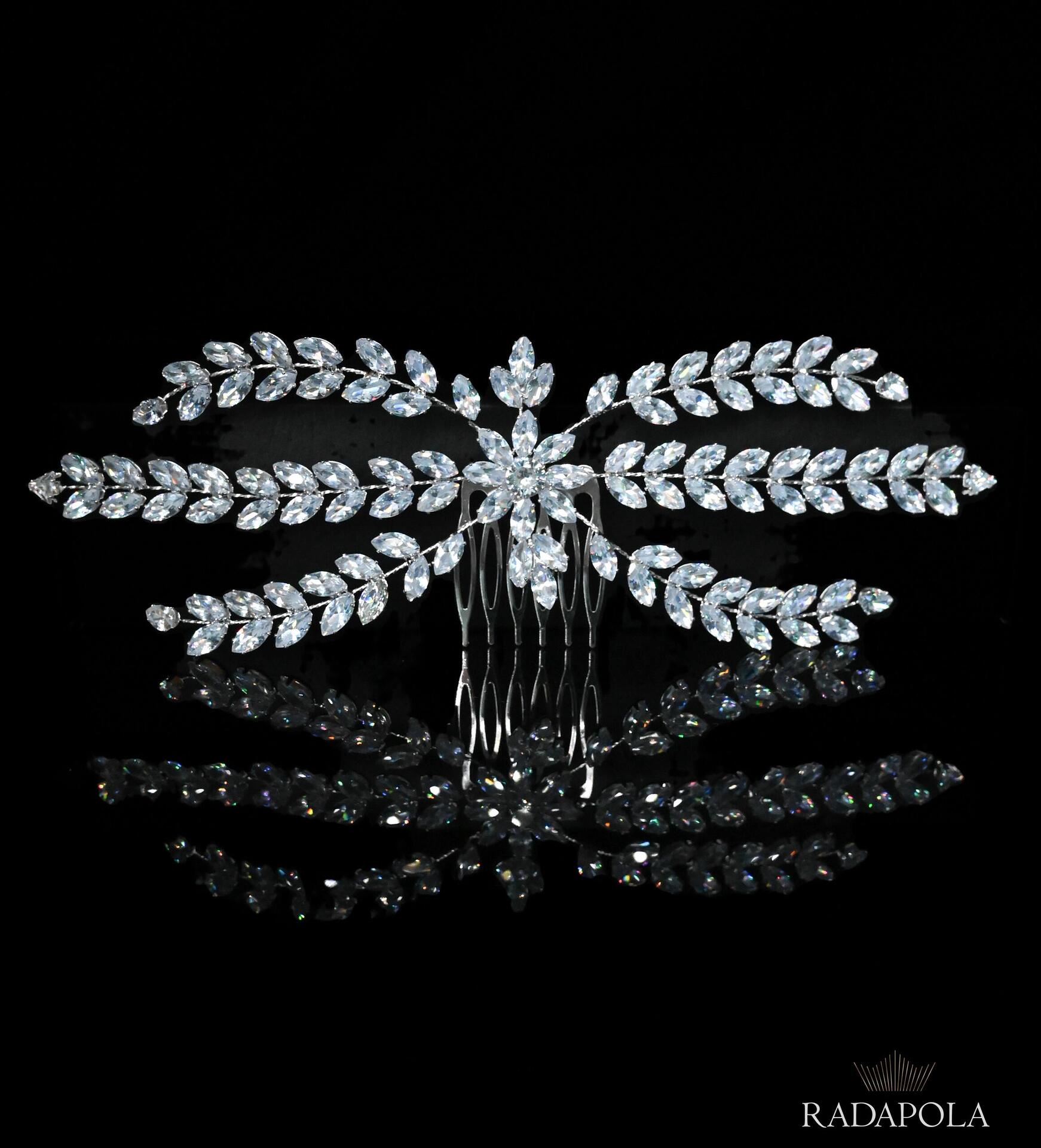 Brooch with crystals Zirconium