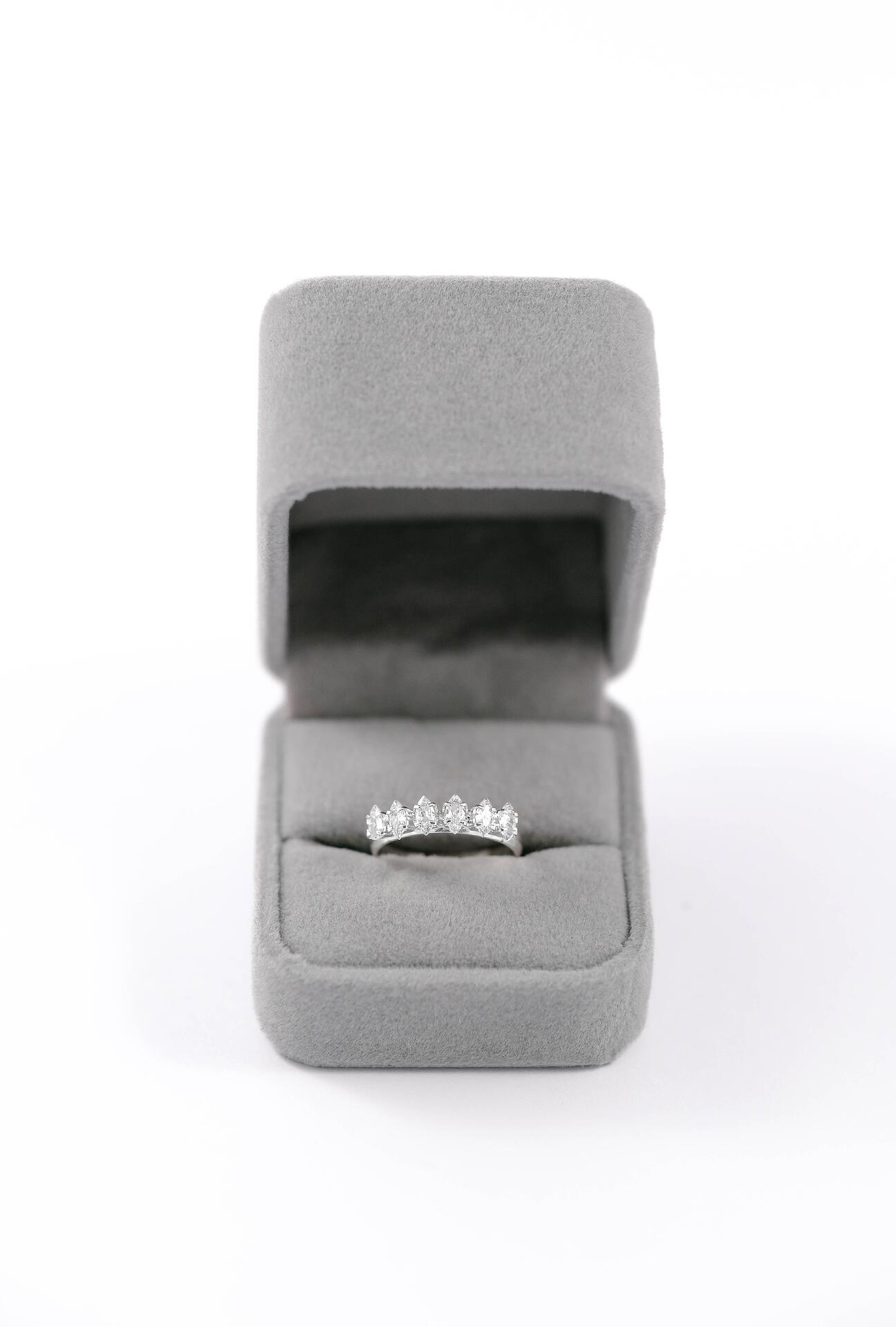 Silver crown-shaped ring
