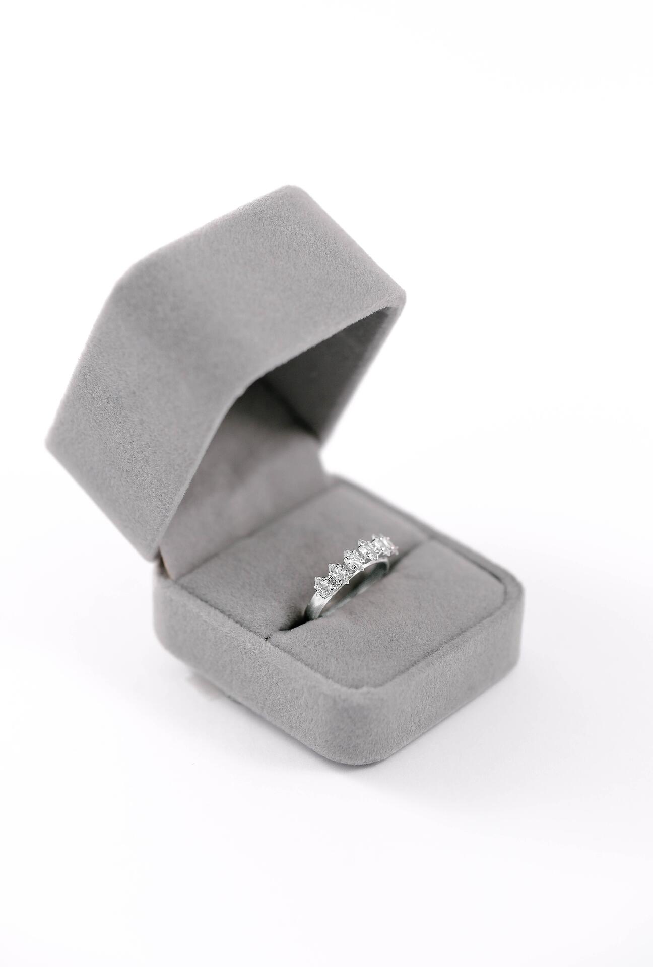 Silver crown-shaped ring