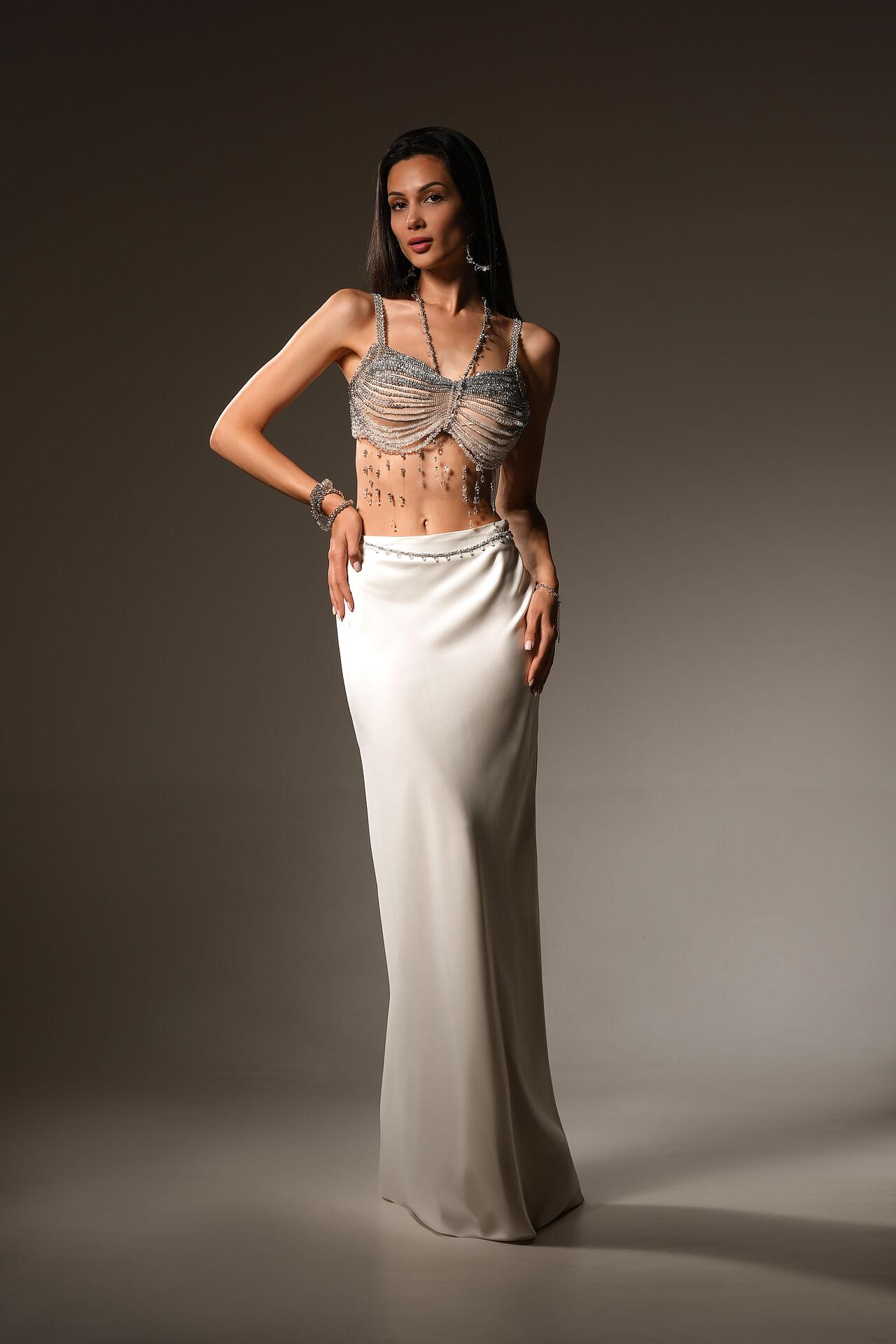 Handmade top with hanging crystals: Sheherezade