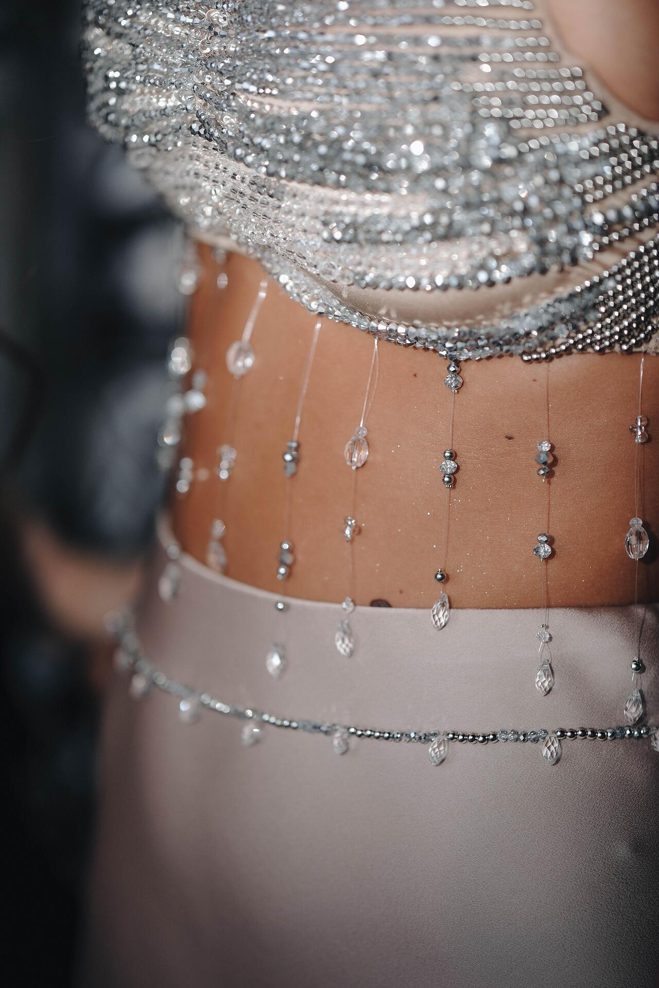 Handmade top with hanging crystals: Sheherezade