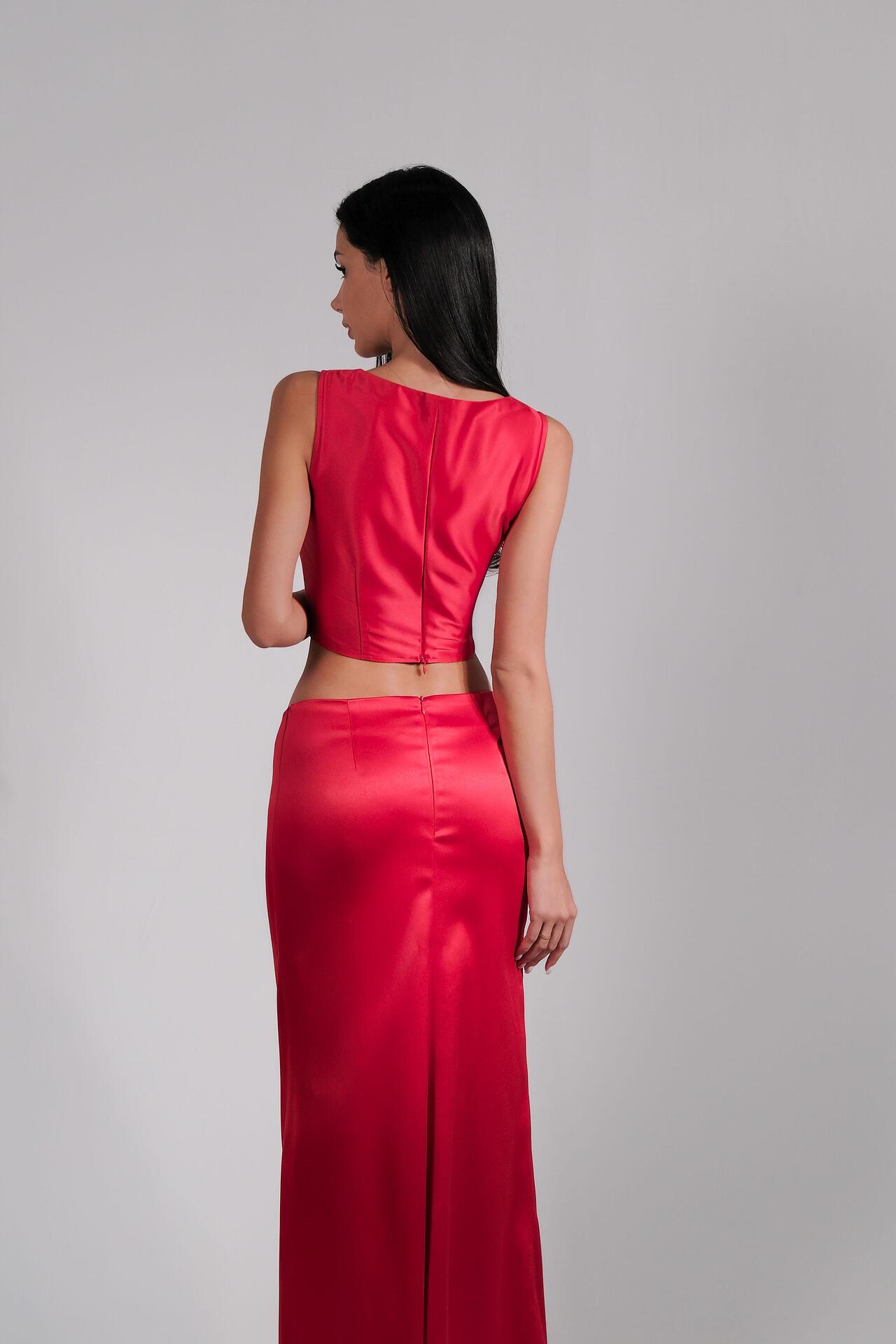Red top with glitter elements: Chime 