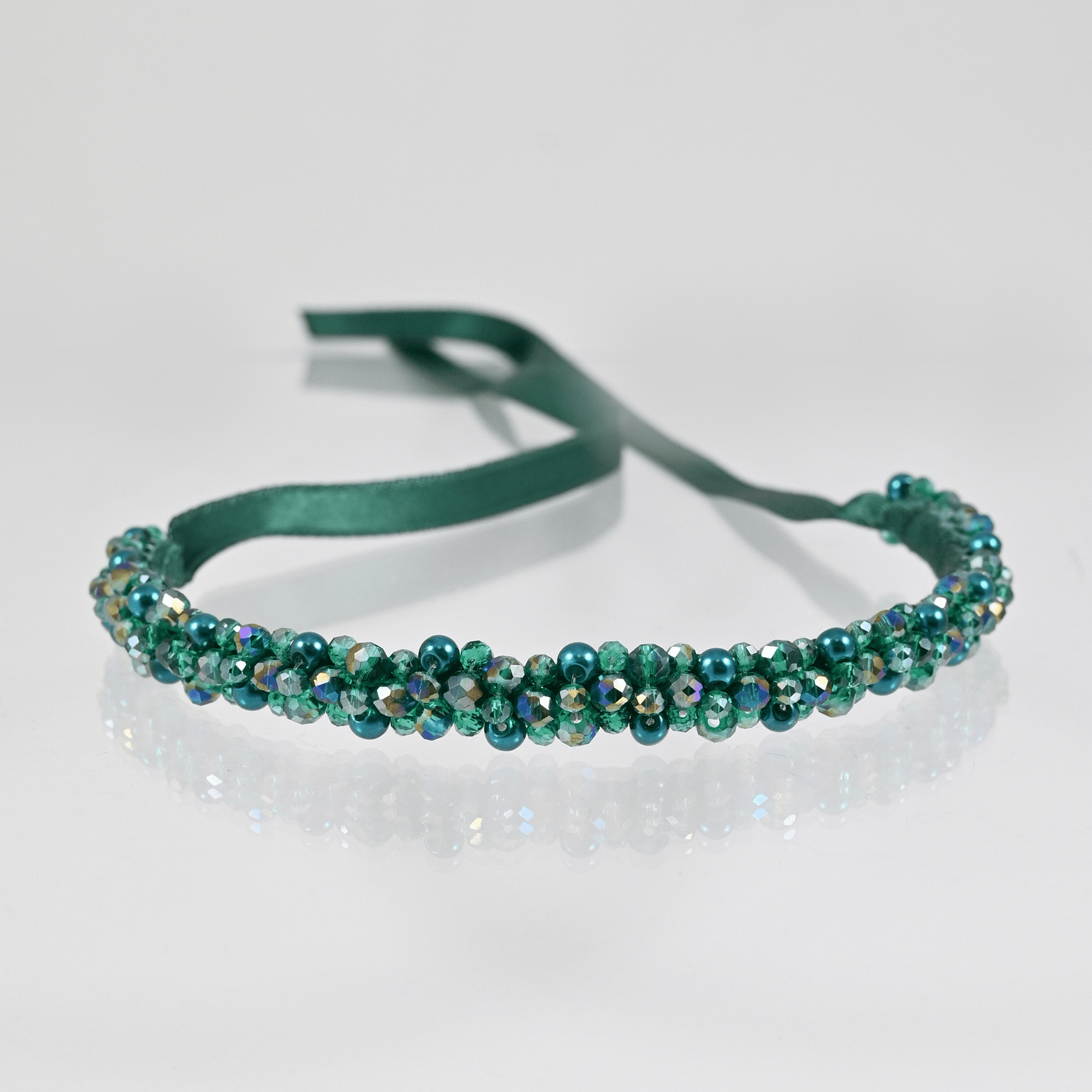Green handmade tiara