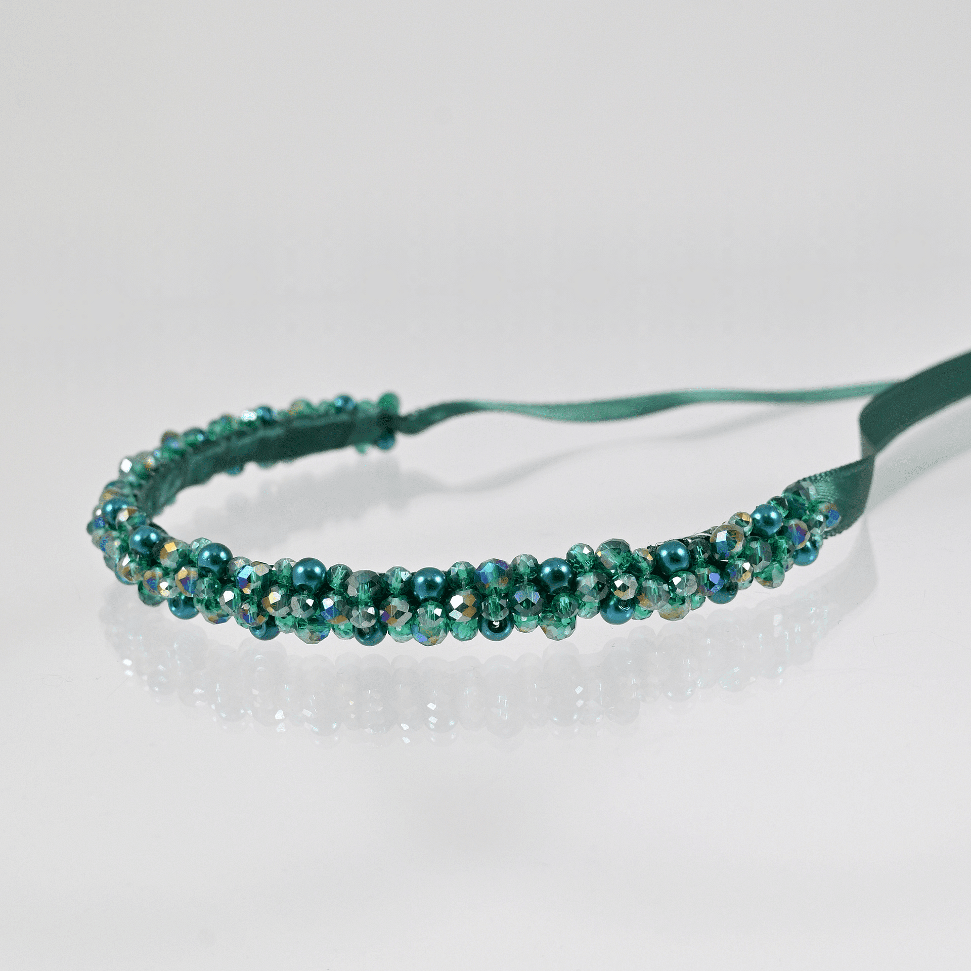Green handmade tiara