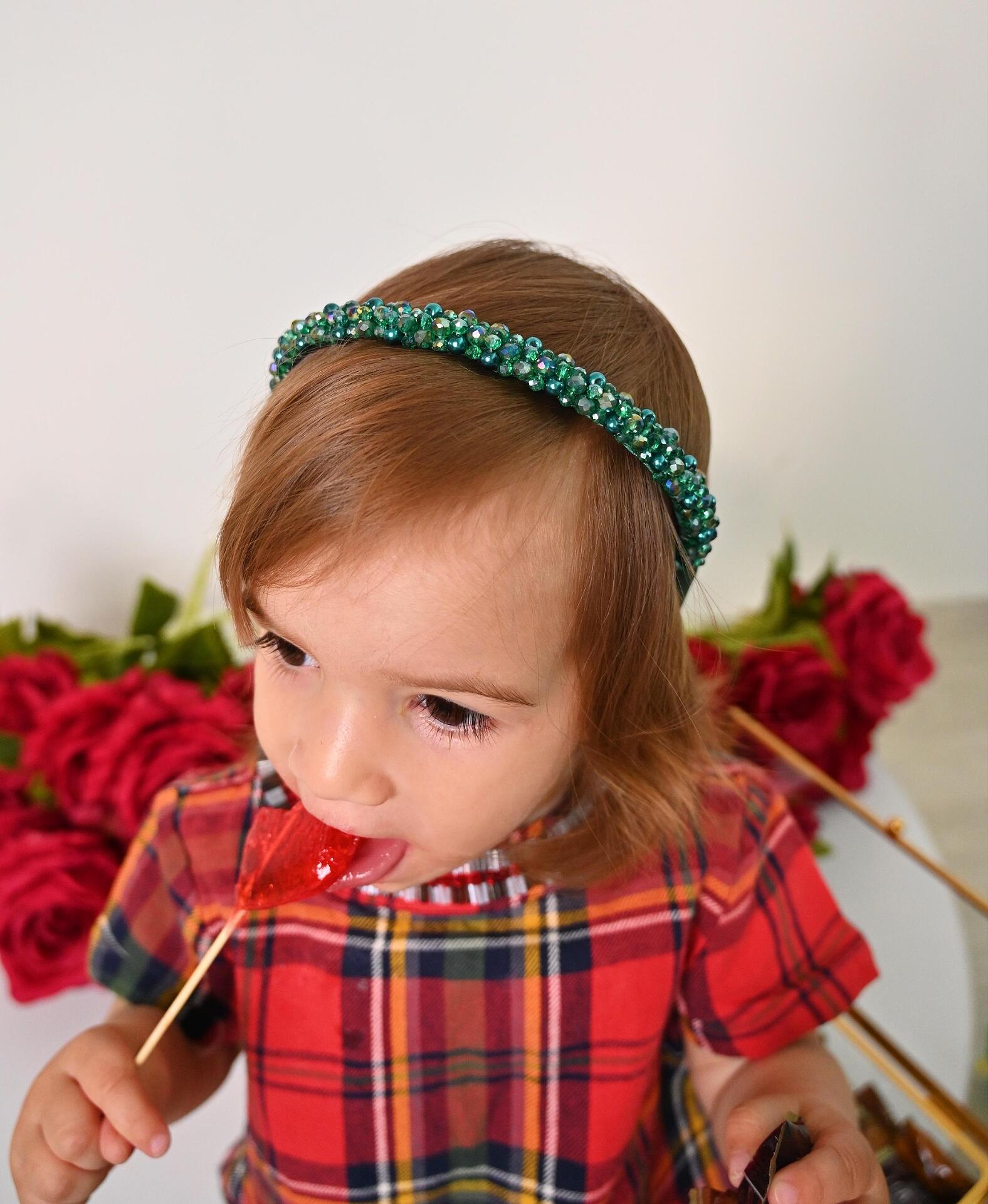 Green handmade tiara